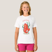 Cute red pygmy seahorse cartoon afbeelding t-shirt (Voorkant volledig)