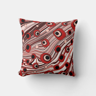 Cute Red Retro Style Wavy Pattern Sierkussen