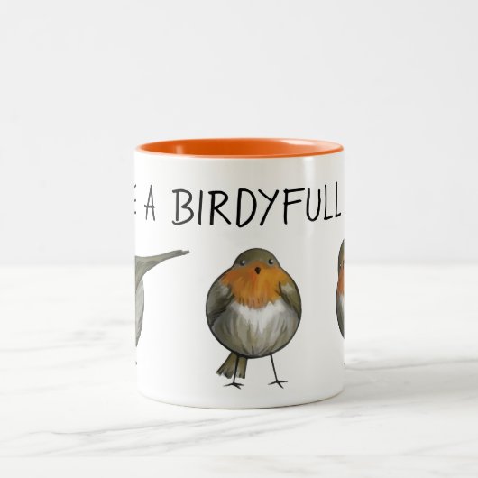 Cute Red robin bird mok illustration (Center)