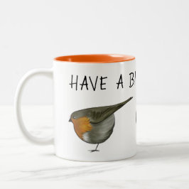 Cute Red robin bird mok illustration