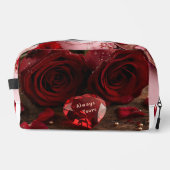 Cute Red Rose Romantic Valentine Zipper Makeup Toilettasje (Voorkant)