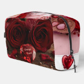 Cute Red Rose Romantic Valentine Zipper Makeup Toilettasje (Rechterhoek)