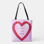 Cute Red & Roze Moederdag Canvas tas (Achterkant)