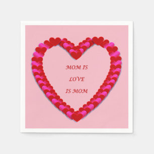 Cute Red & Roze Moederdag Napkin Servetten