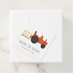 Cute Red Rust Boerderij Tractor Kinder elke zondag Bedankjes Labels
