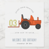 Cute Red Rust Boerderij Tractor Kinder elke zondag Wijn Etiket (Enkel label)