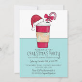 Cute Red Santa Hat Candy Cane kerst Kaart (Voorkant)