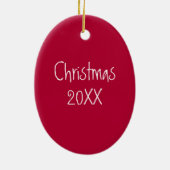 Cute Red Santa Hat Candy Cane kerst Keramisch Ornament (Achterkant)