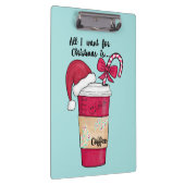 Cute Red Santa Hat Candy Cane kerst Klembord (Rechts)