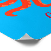 Cute Red Smiling Octopus Thunder_Cove Poster (Hoek)