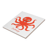Cute Red Smiling Octopus Thunder_Cove Tegeltje (Zijkant)