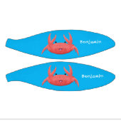 Cute red spotty crab cartoon afbeelding basketbal (Panelen)