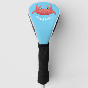 Cute red spotty crab cartoon afbeelding golfheadcover