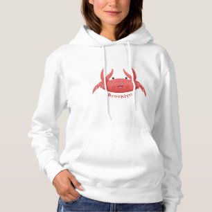 Cute red spotty crab cartoon afbeelding hoodie
