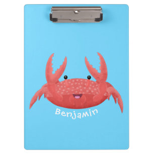 Cute red spotty crab cartoon afbeelding klembord