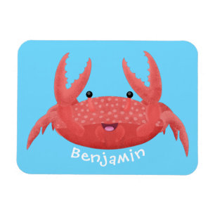 Cute red spotty crab cartoon afbeelding magneet