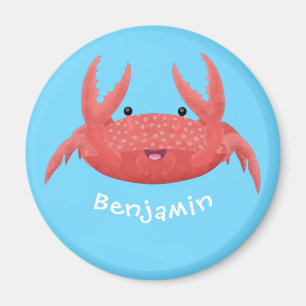 Cute red spotty crab cartoon afbeelding magneet