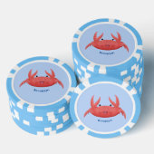 Cute red spotty crab cartoon afbeelding poker chips (Opstapeling)