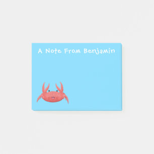 Cute red spotty crab cartoon afbeelding post-it® notes