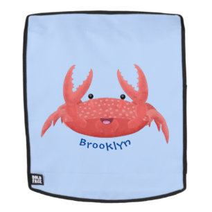 Cute red spotty crab cartoon afbeelding rugtassen