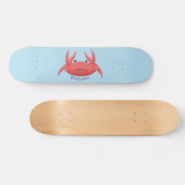 Cute red spotty crab cartoon afbeelding skateboard (Horizontaal)