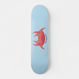 Cute red spotty crab cartoon afbeelding skateboard