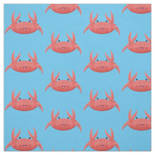 Cute red spotty crab cartoon afbeelding stof
