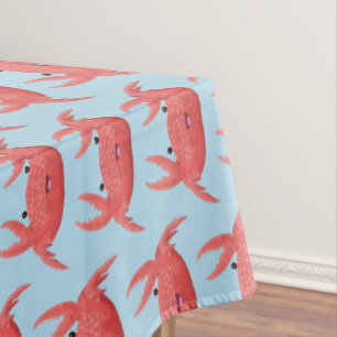 Cute red spotty crab cartoon afbeelding tafelkleed