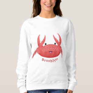 Cute red spotty crab cartoon afbeelding trui