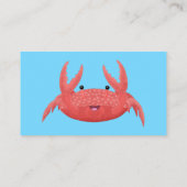 Cute red spotty crab cartoon afbeelding visitekaartje (Achterkant)
