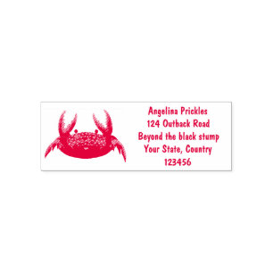 Cute red spotty crab cartoon afbeelding zelfinktende stempel