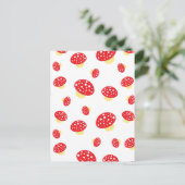 Cute Red Spotty Toadstool Mushrooms Patroon Briefkaart (Staand voorkant)