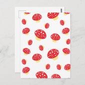 Cute Red Spotty Toadstool Mushrooms Patroon Briefkaart (Voorkant / Achterkant)