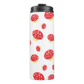 Cute Red Spotty Toadstool Mushrooms Pattern Thermosbeker (Voorkant)