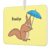 Cute red squirrel met paraplu-cartoon luchtverfrisser (Links)
