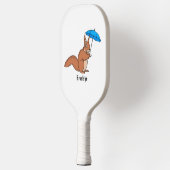 Cute red squirrel met paraplu-cartoon pickleball paddle (Links)