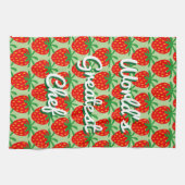 Cute red strawberry douane keukenhanddoekje gift theedoek (Horizontaal)