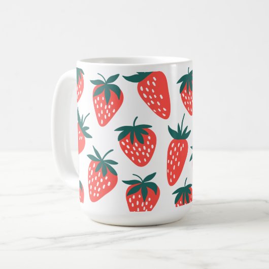 Cute Red Strawberry Fruit for Strawberries Mok (Voorkant links)