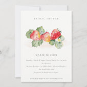 Cute Red Strawberry Leafy Foliage Vrijgezellenfees Kaart (Voorkant)