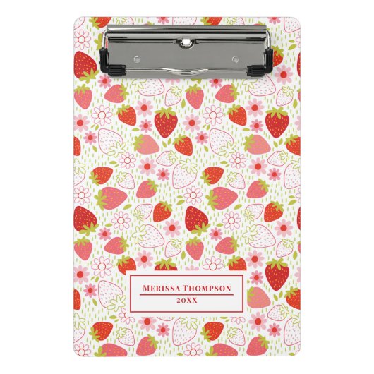 Cute Red Strawberry Mini Klembord (Voorkant)