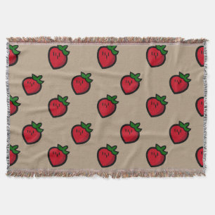 Cute Red Strawberry Pattern voor Vegetariërs Deken