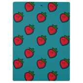 Cute Red Strawberry Pattern voor Vegetariërs Klembord (Achterkant)