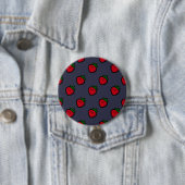 Cute Red Strawberry Pattern voor Vegetariërs Ronde Button 7,6 Cm (In situ)