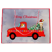Cute Red Truck Cats Kerstmis Groot Cadeauzakje (Voorkant)