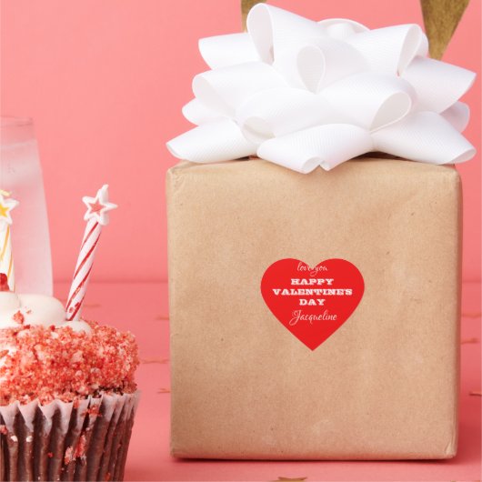 Cute Red Valentine's Day Stickers Personalize (Feest)