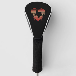 Cute Red Vintage Heart Texas Valentine Day Love Golfheadcover
