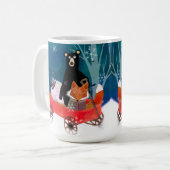 Cute Red Wagon with Bear, Fox, and Sheep Mug (Devant gauche)