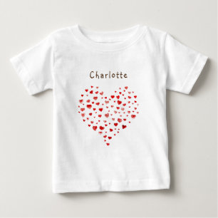 Cute Red Waterverf Hearts met naam