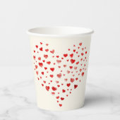 Cute Red Waterverf hoort Happy Valentine's Day Papieren Bekers (Achterkant)