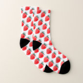 Cute Red Waterverf Strawberry Pattern Sokken (Paar)